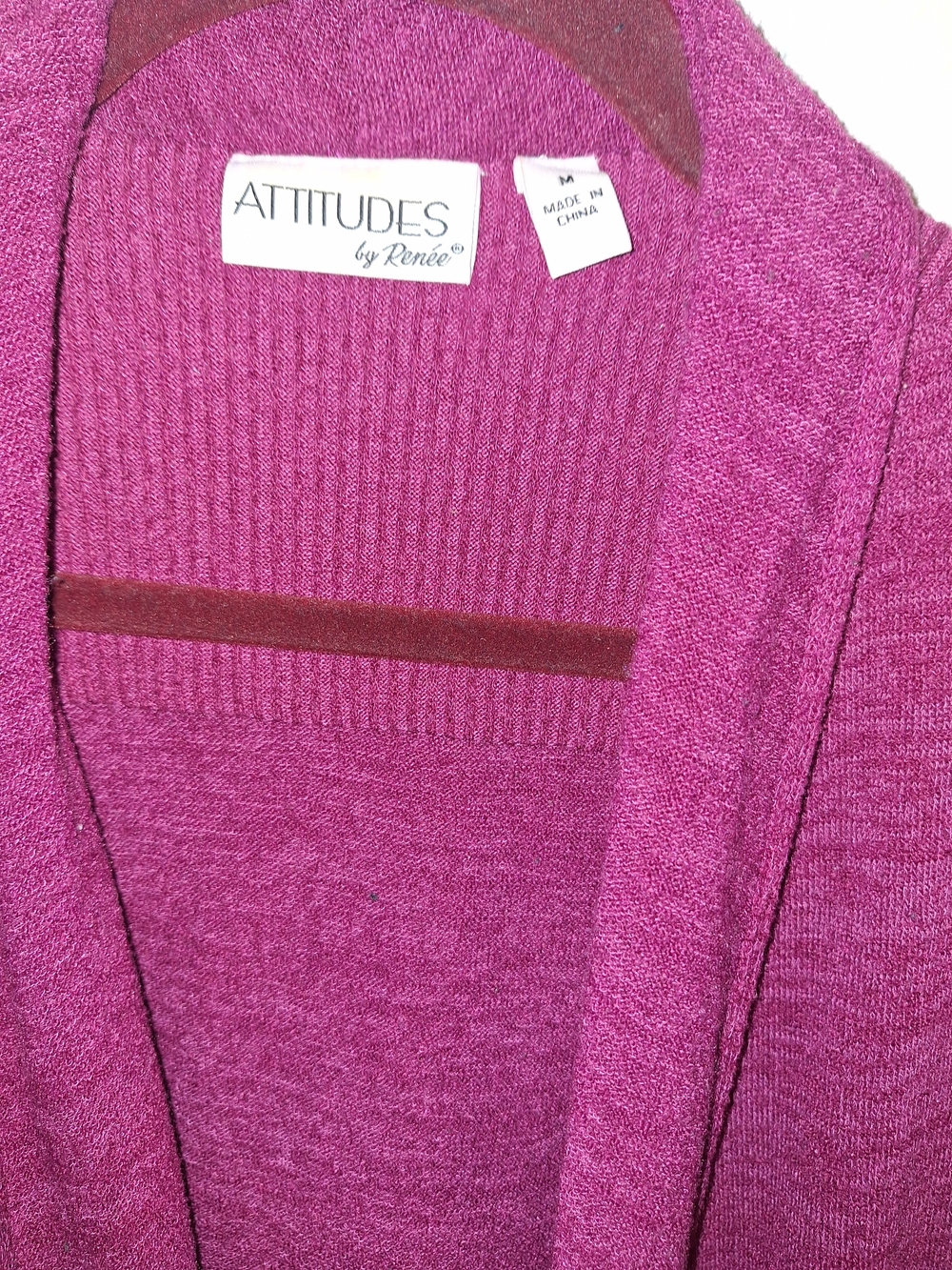 Attitudes by Renee Deep Raspberry Open-Front Draped Cardigan - Picture 2 of 5